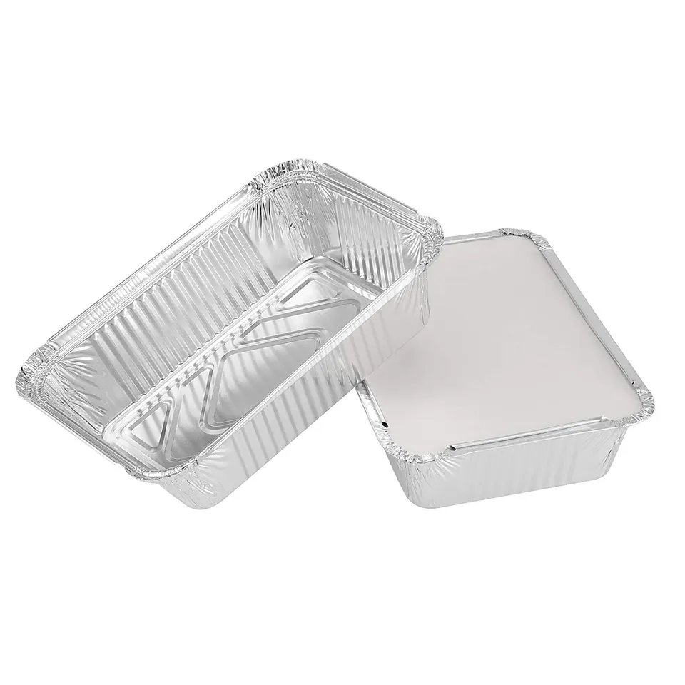 2.25 Lb Aluminum Foil Pans with Lids – Eco-Friendly Disposable Takeout Containers