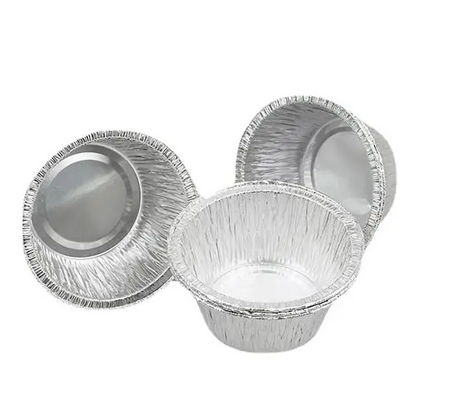 Eco-Friendly Disposable Aluminum Foil Cake Container with PET Lid - 130ml