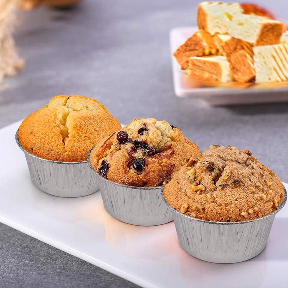 80ml Mini Aluminum Foil Muffin Cups - Eco-Friendly Disposable Baking Liners