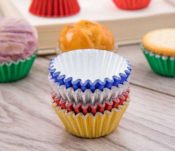 Eco-Friendly Paper Aluminum Foil Muffin Cups - Rose Gold Baking Cup Liners