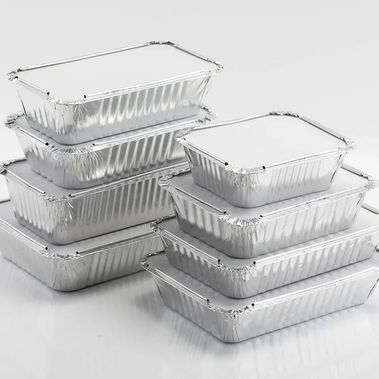 2.25 Lb Aluminum Foil Pans with Lids – Eco-Friendly Disposable Takeout Containers