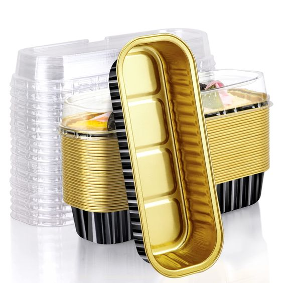 Heart-Shaped Aluminum Foil Baking Cups – Eco-Friendly Disposable Party Trays