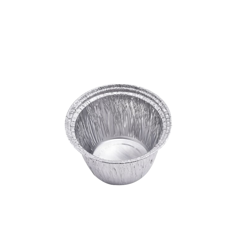 Eco-Friendly Disposable Aluminum Foil Cake Container with PET Lid - 130ml