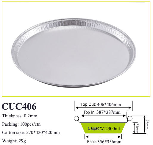 Hard Temper Disposable Aluminum Foil Pizza Pan - 12 to 18 Inch Sizes