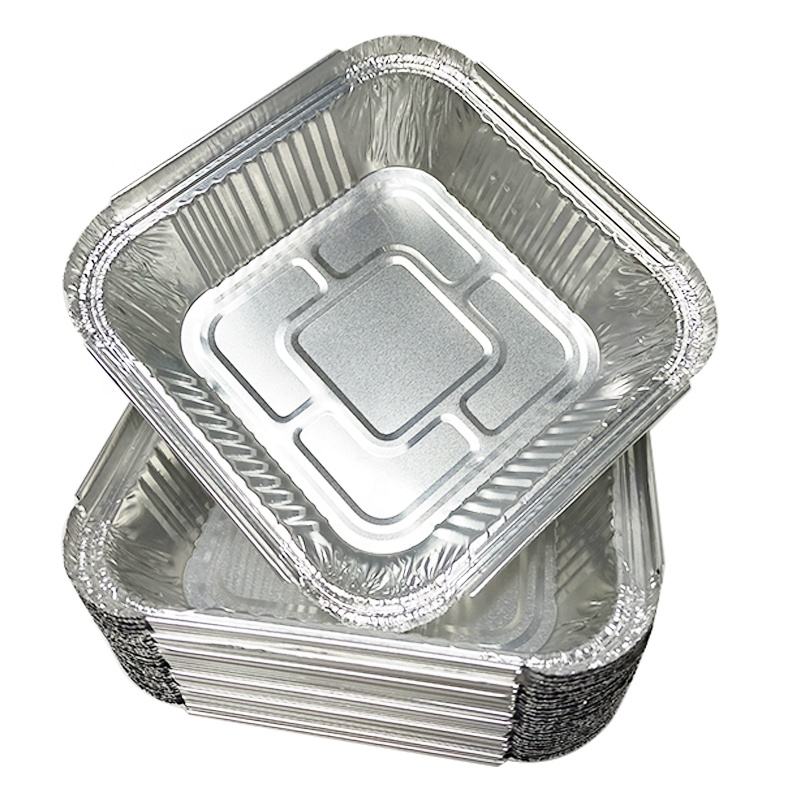 Square Aluminum Foil Baking Pan - Disposable, Eco-Friendly, 204x204mm