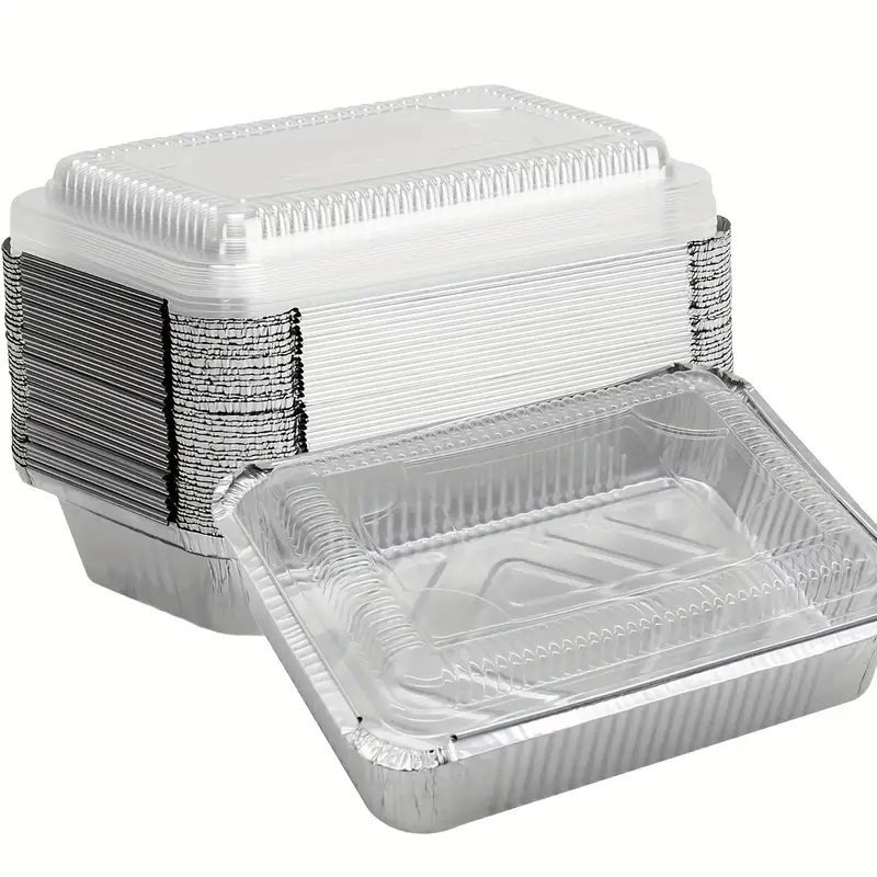 2.25 Lb Aluminum Foil Pans with Lids – Eco-Friendly Disposable Takeout Containers