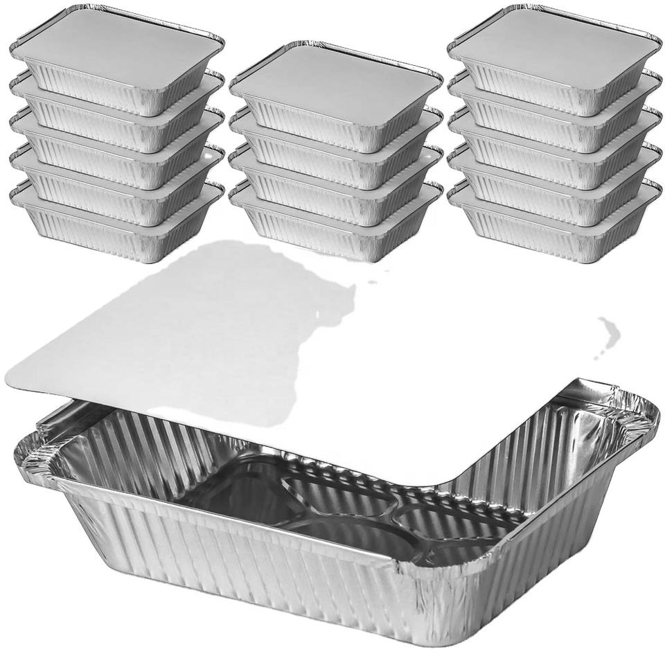 Custom Rectangular Aluminum Foil Containers - 1100ml Takeout Trays