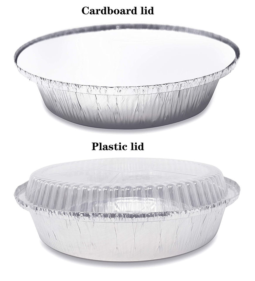 9-Inch Round Disposable Aluminum Foil Pie Pans with Lids for Baking, Air Fryer & Takeout