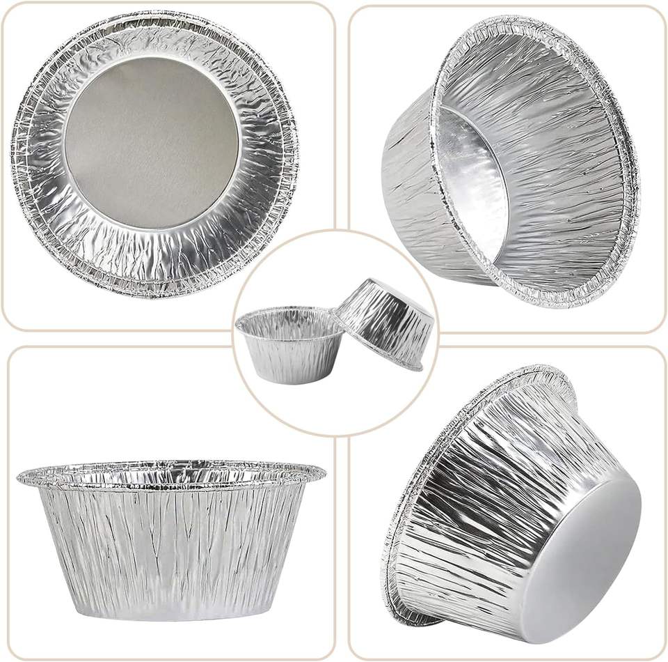 3 Inch Mini Aluminum Foil Tart Trays & Cupcake Liners for Baking
