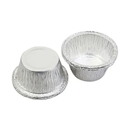 Eco-Friendly Disposable Aluminum Foil Cake Container with PET Lid - 130ml