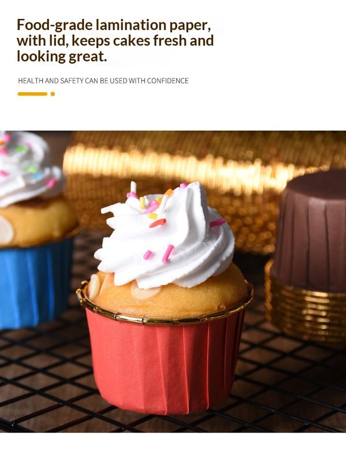 Gold & Silver Foil Double Wall Heat-Resistant Muffin Baking Cups 80ml