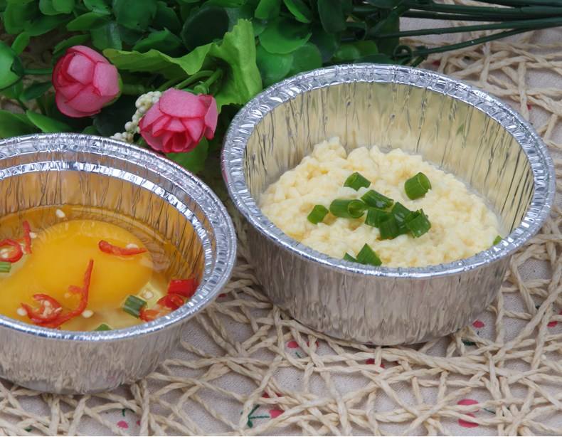 Round Aluminum Foil Containers with Cardboard Lid - 120ml for Baking & Takeout