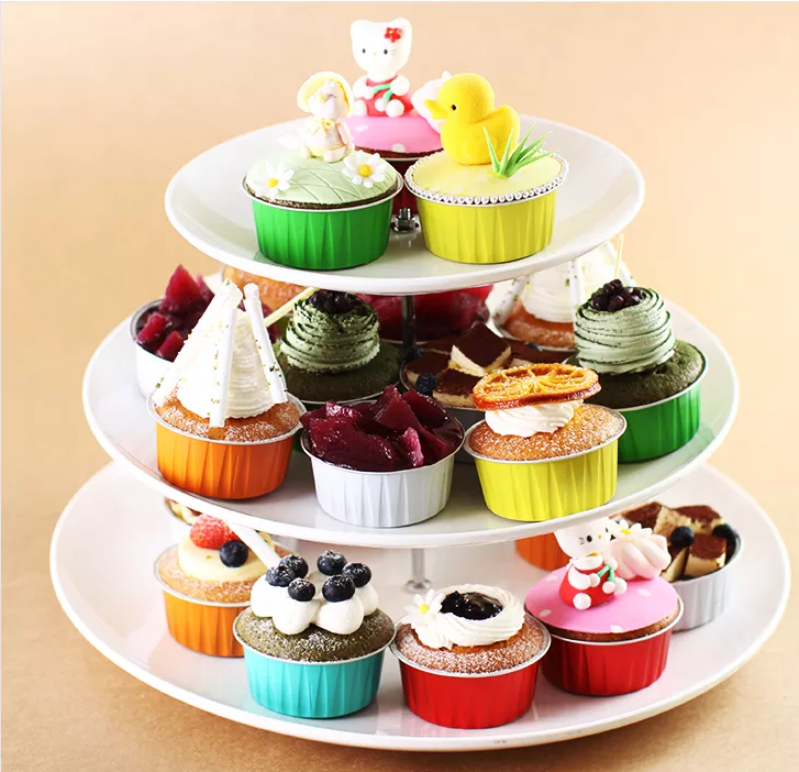 2000 Packs 125ml Colored Aluminum Foil Muffin Cups with Lids - Eco-Friendly Food Grade